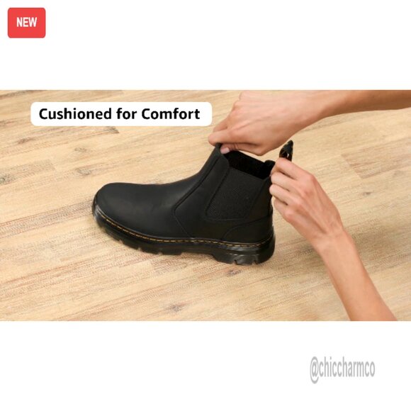 Leather Chelsea Boots Unisex Comfortable Pull-On Urban Style - Picture 3 of 3